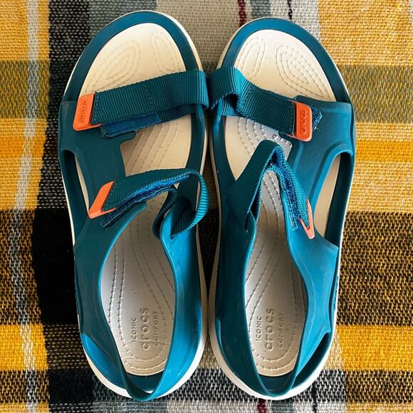 Crocs Womens Swiftwater Expedition Sport Sandals Teal Size 7 Outdoor Water - Picture 8 of 12